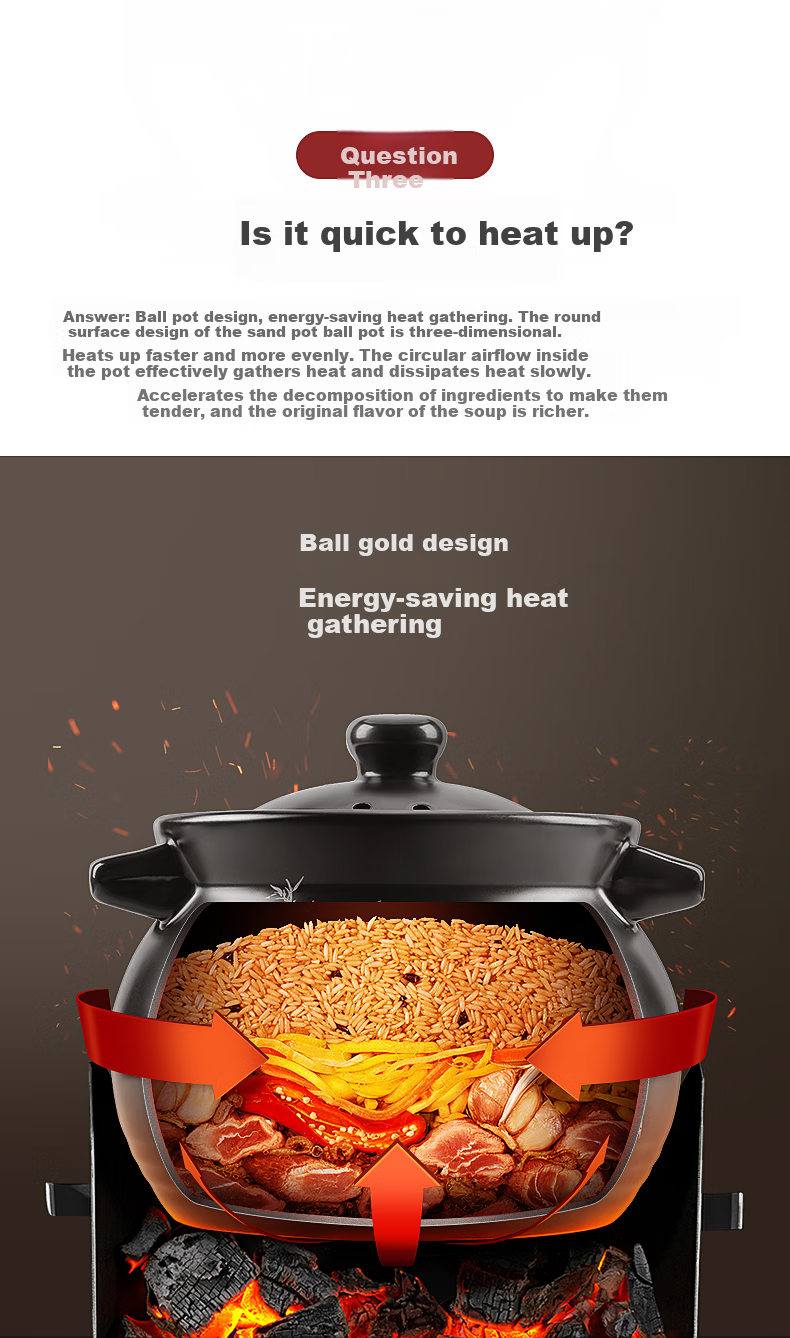 Керамический горшок COOKER KING для супа, отвара, каши, риса, тушения, 3.5 л, для открытого огня