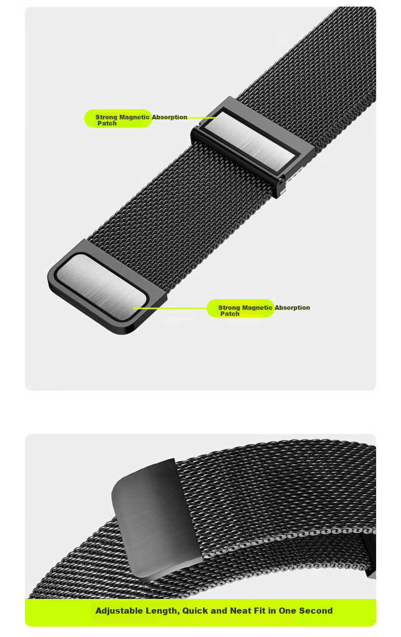 Ремешок CangHua Milanese для Huawei GT6/GT5/Watch 4/3/GT4/GT5 Pro/GT3/2 Pro, из нержавеющей стали, с двойным магнитным замком