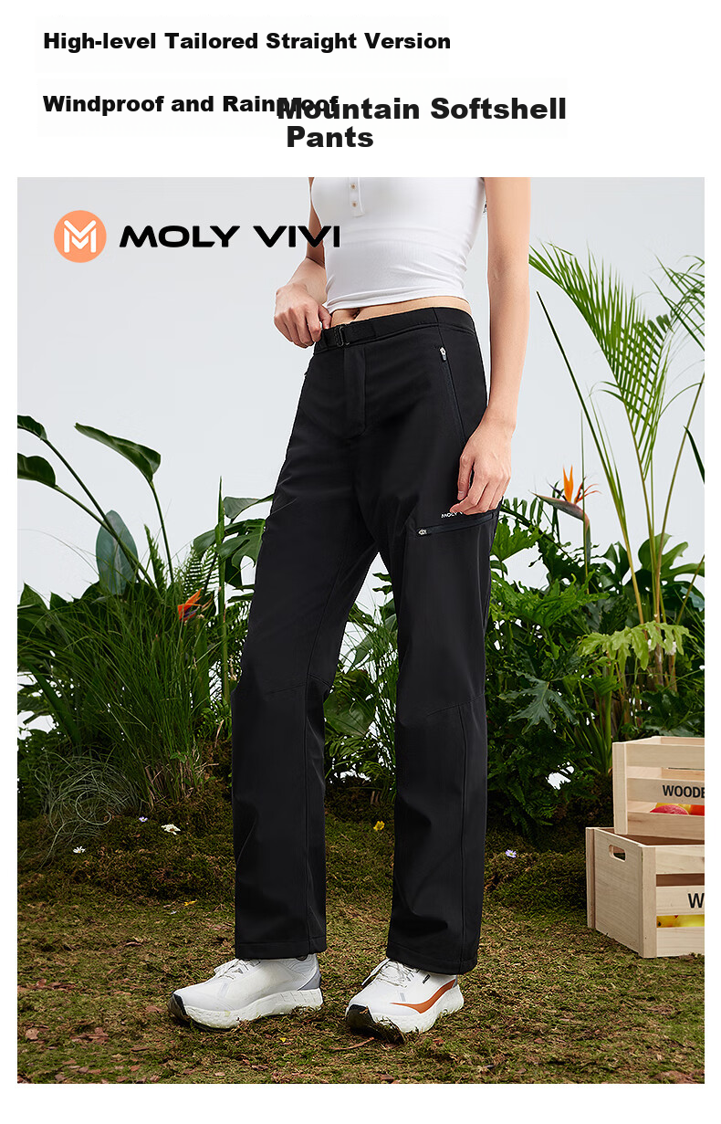 Женские брюки MOLY VIVI Soft Shell, утепленные, ветрозащитные, водонепроницаемые, для осени и зимы, для работы, лыж, горного туризма