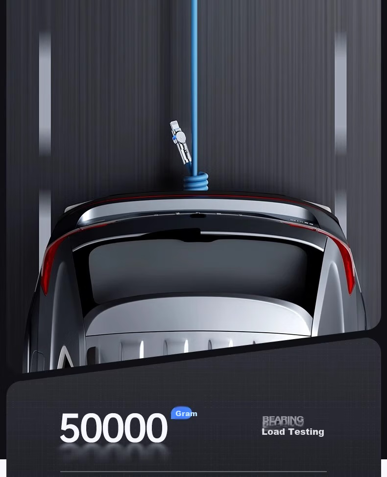 Кабель Nengshi для iPhone, 1.5 метра, синий, с вращающимся разъемом 180 градусов, USB Type-A на Lightning, быстрая зарядка 2.4А