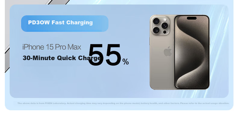 PISEN PD 30W Зарядное устройство Type-C, быстрая зарядка для Apple iPhone 17 Pro Max, iPad, Xiaomi, Huawei, белый