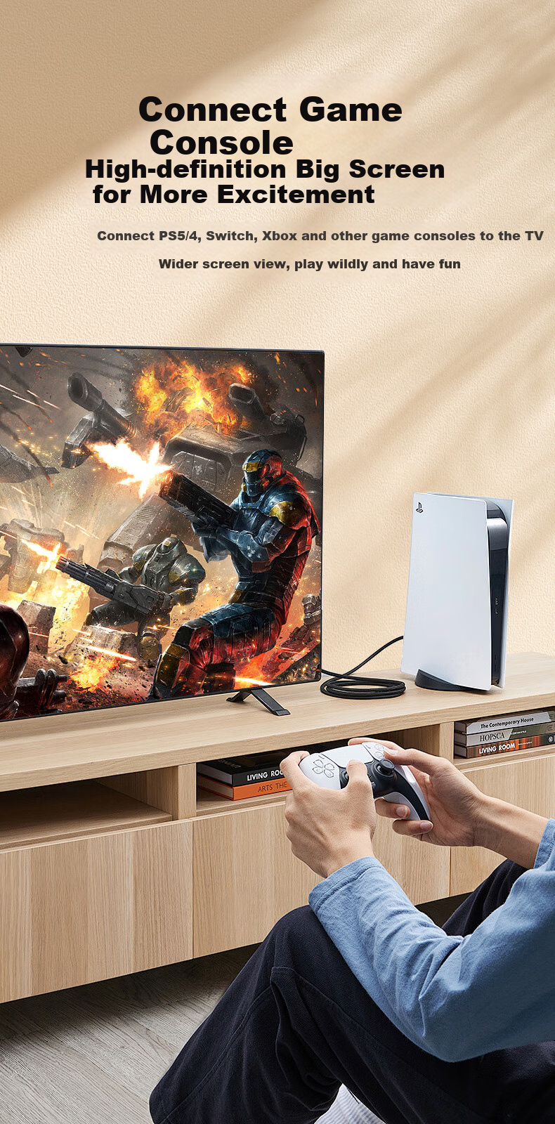 Кабель BIAZE HDMI 2.1, 1.5 метра, 8K, 4K 240Hz/144Hz, HDR, eARC