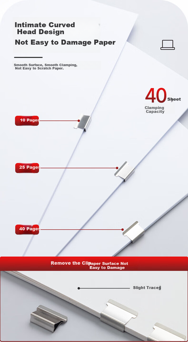 Зажимы для бумаги M&G ABS916A8, металлические, 50 штук в упаковке