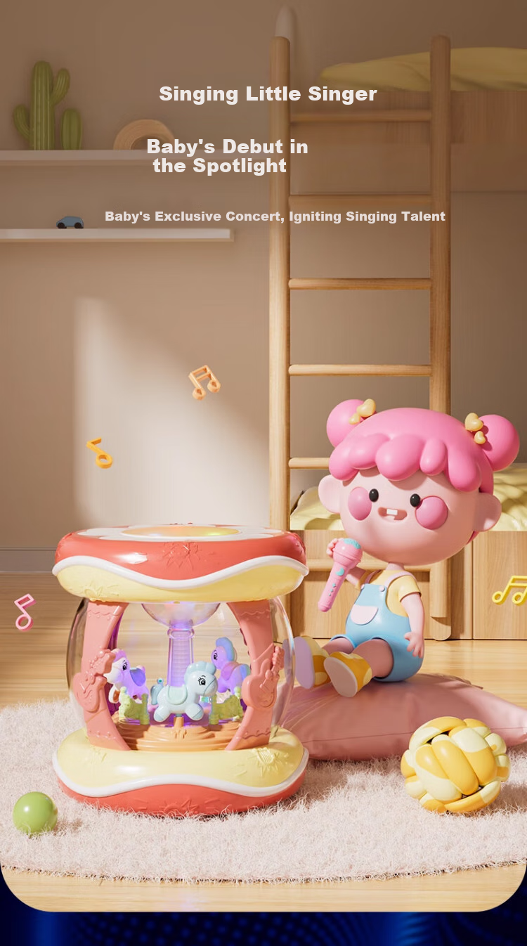 Музыкальный барабан для малышей Guangduola, развивающая игрушка для детей от 0 до 1 года, подарок на день рождения