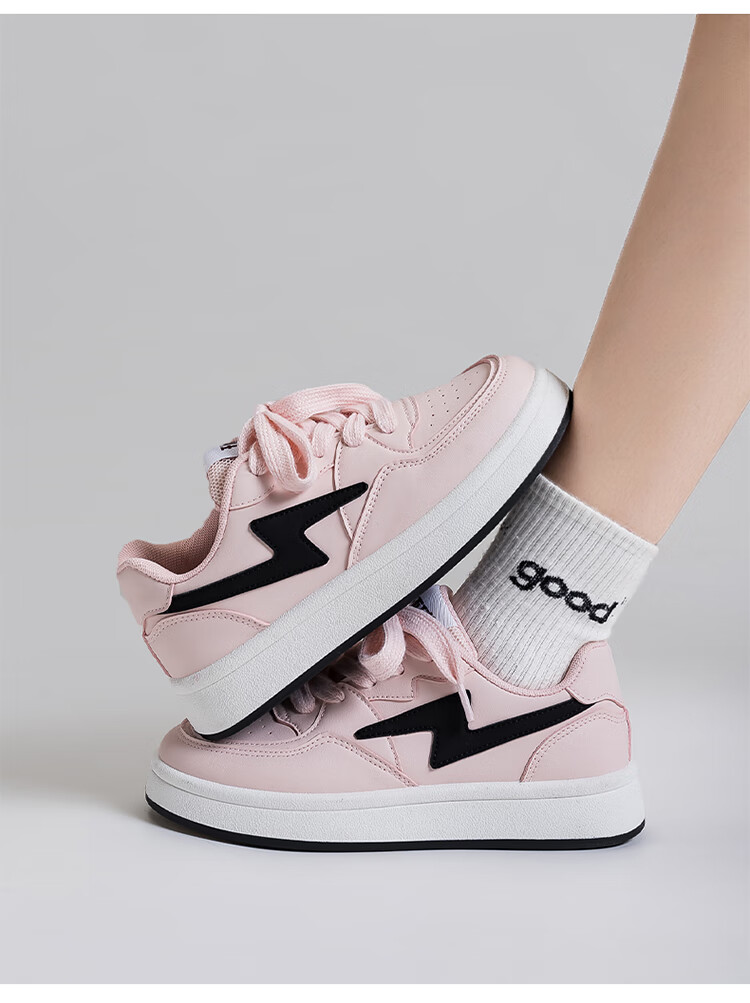Кроссовки HUANQIU Lightning White Shoes, женские, весна-осень, модные, повседневные, низкие, белые, размер 37