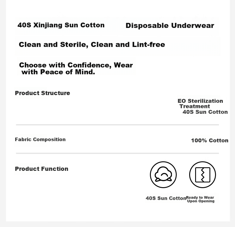 Одноразовые мужские трусы Jingshumian Xinjiang Soft Cotton, 10 шт., размер L, серые