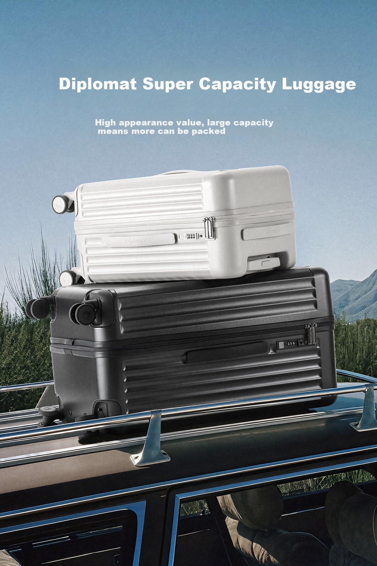 Чемодан Diplomat TRUNK TC-23272, 20-дюймовый, с кодовым замком, ABS+PC, унисекс, молочный чай