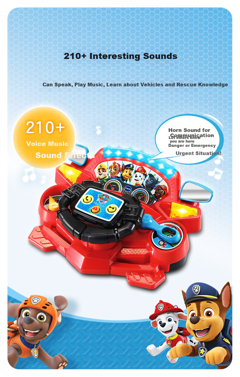 Игровой набор Vtech Руль "Щенячий патруль", интерактивная игрушка для ролевых игр, подарок для мальчика