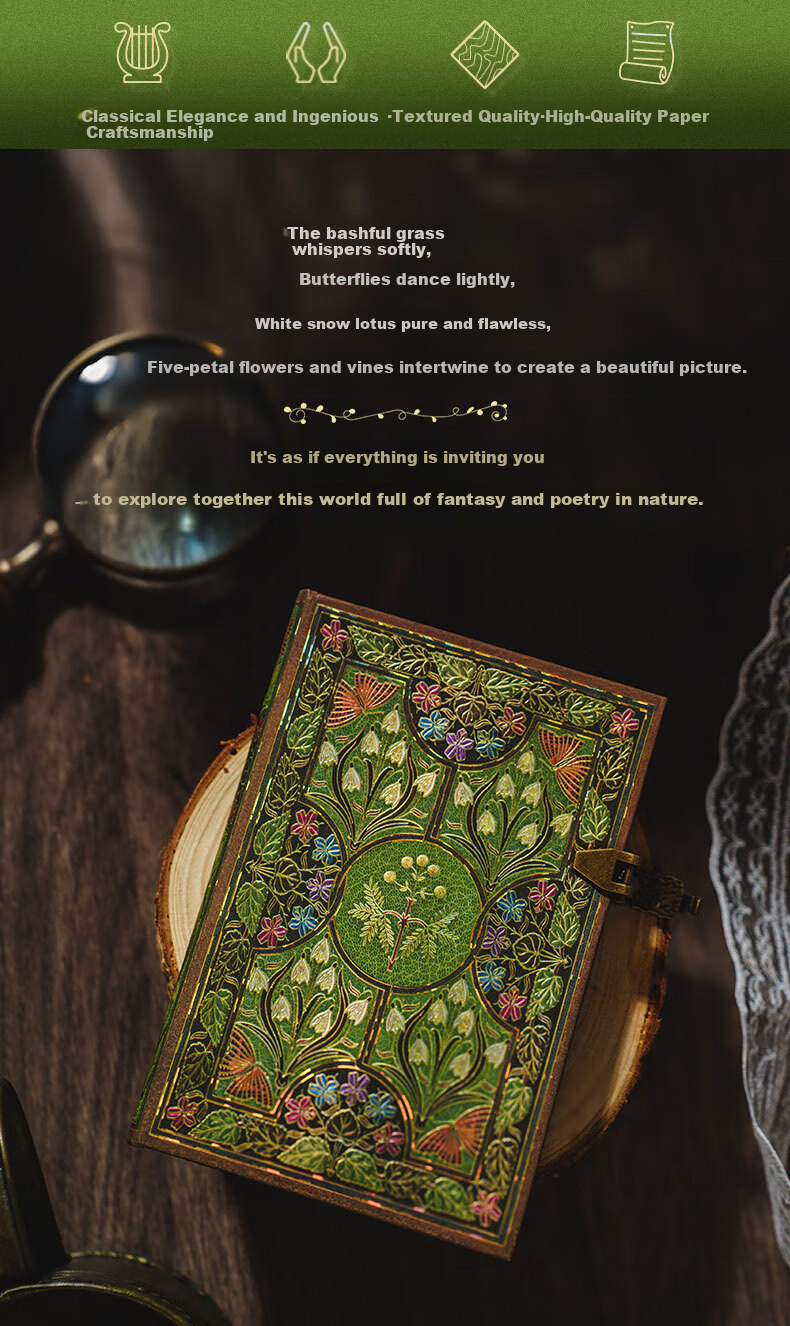 Импортный блокнот Paperblanks, винтажный дневник-журнал, подарок для женщин и студентов, праздничный юбилейный подарок, креативный сувенир, красочный поэтический блокнот среднего размера