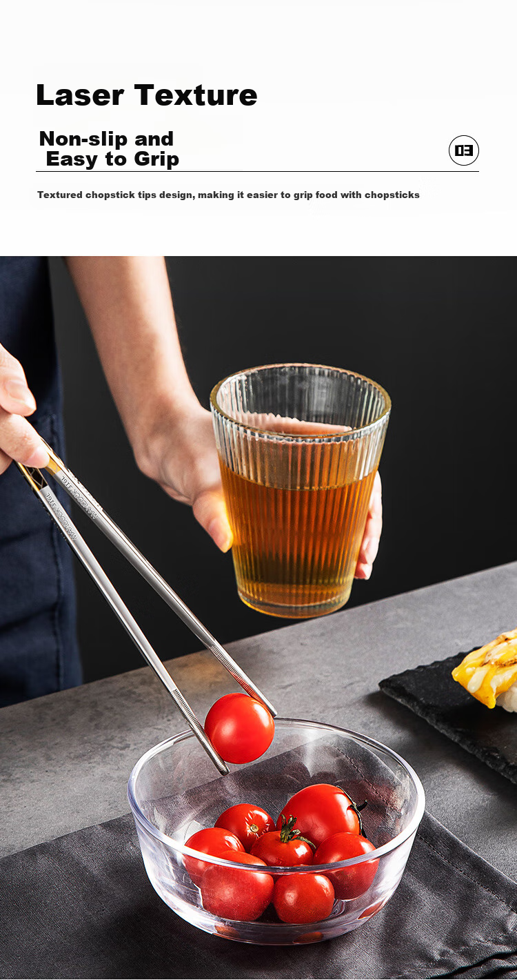 Палочки для еды MAXCOOK 316L из нержавеющей стали, набор из 2 пар, цветные, для домашнего использования, креативный набор столовой посуды MCK5226