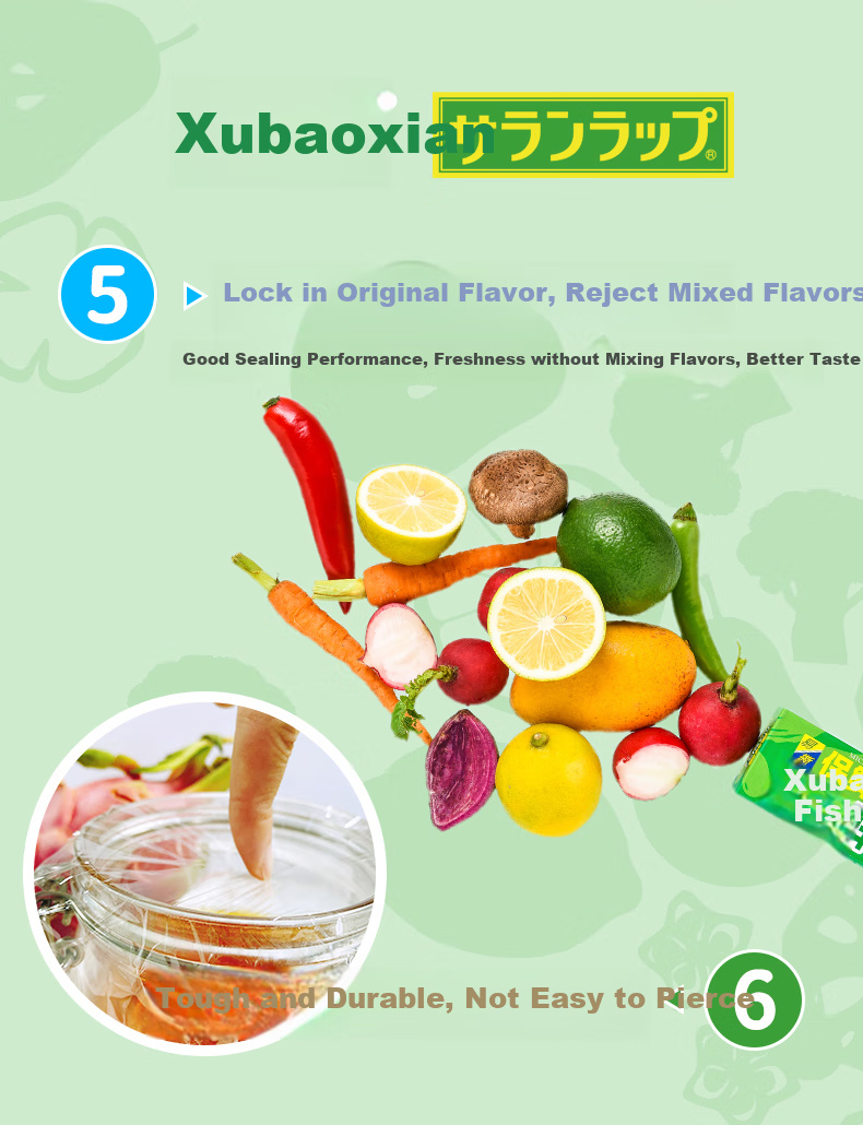 Пищевая пленка Xubaoxian, японский импорт, большая упаковка PVDC, 22 см * 50 м, термостойкая, с резаком, для пищевых продуктов