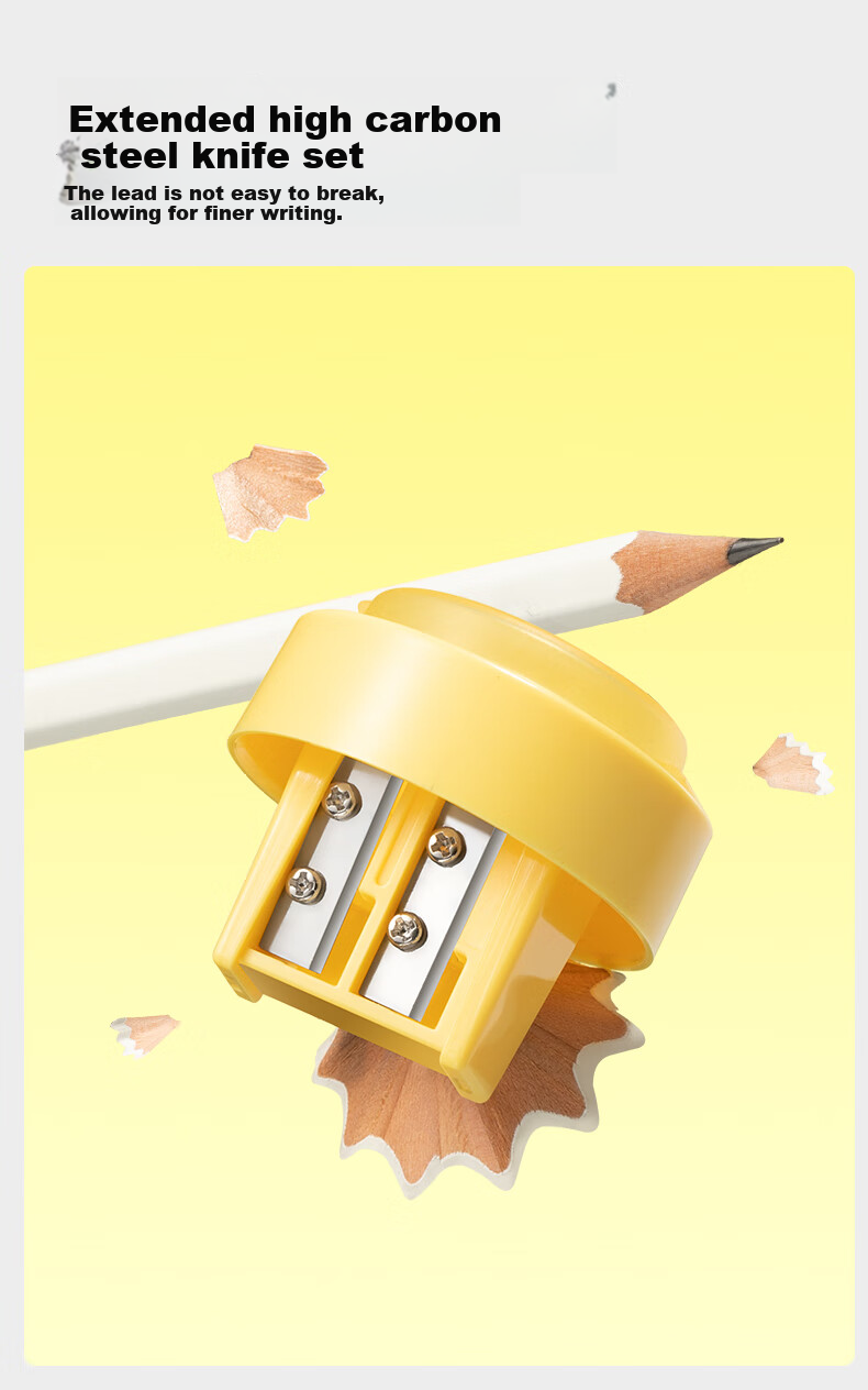 Карандашная точилка Kasimir, ручная, с тремя отверстиями, для студентов, желтая