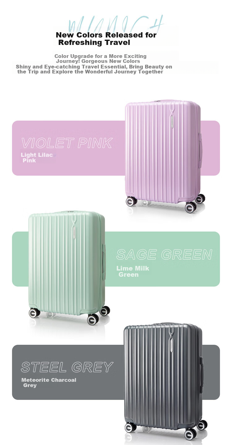 Чемодан AMERICAN TOURISTER, 24 дюйма, тележка, расширяемая, легкий, большой емкости, серый