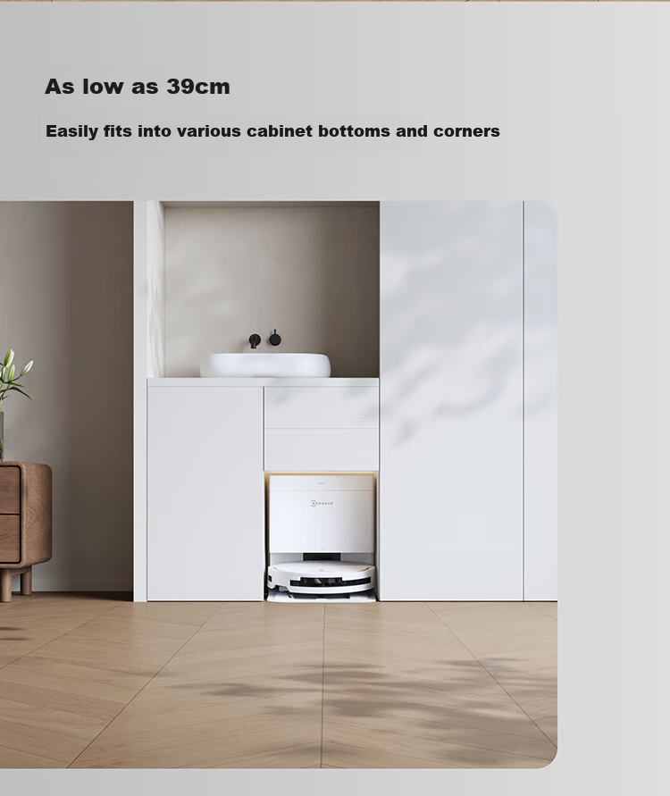 Робот-пылесос ECOVACS T50 PRO с функцией влажной уборки, автоматической очисткой, сбором пыли, интеллектуальным домашним использованием, двойными механическими рычагами, обнаружением волос, версией резервуара для воды с нулевым запутыванием (совместим с HarmonyOS)