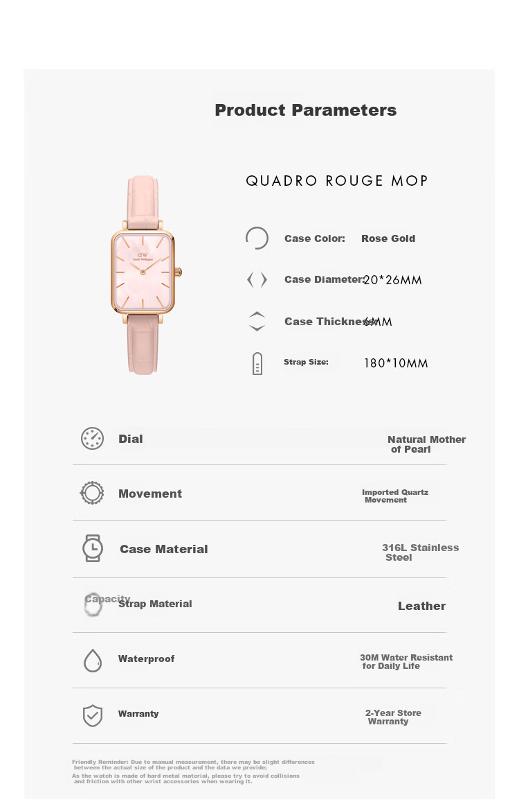 Женские часы Daniel Wellington DW508, кварцевые, с перламутровым циферблатом, розовое золото, кожаный ремешок