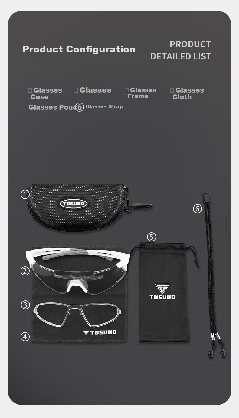 Велосипедные очки Tasiduizhang Day And Night Anti-Fog Cycling Glasses, ветрозащитные и пескозащитные без оправы для горного и шоссейного велосипеда