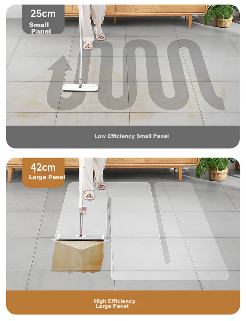 Швабра MARYYA Hands-Free Flat Mop, 42 см, 2 насадки в комплекте, бытовая универсальная швабра с водяным скребком, впитывающая швабра для пола