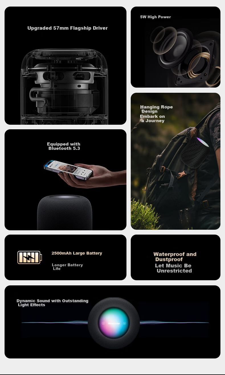 Портативная Bluetooth-колонка Newmine K228, мини-аудиосистема с усиленными басами, высококачественный звук для дома и улицы, с TF-картой, подарок