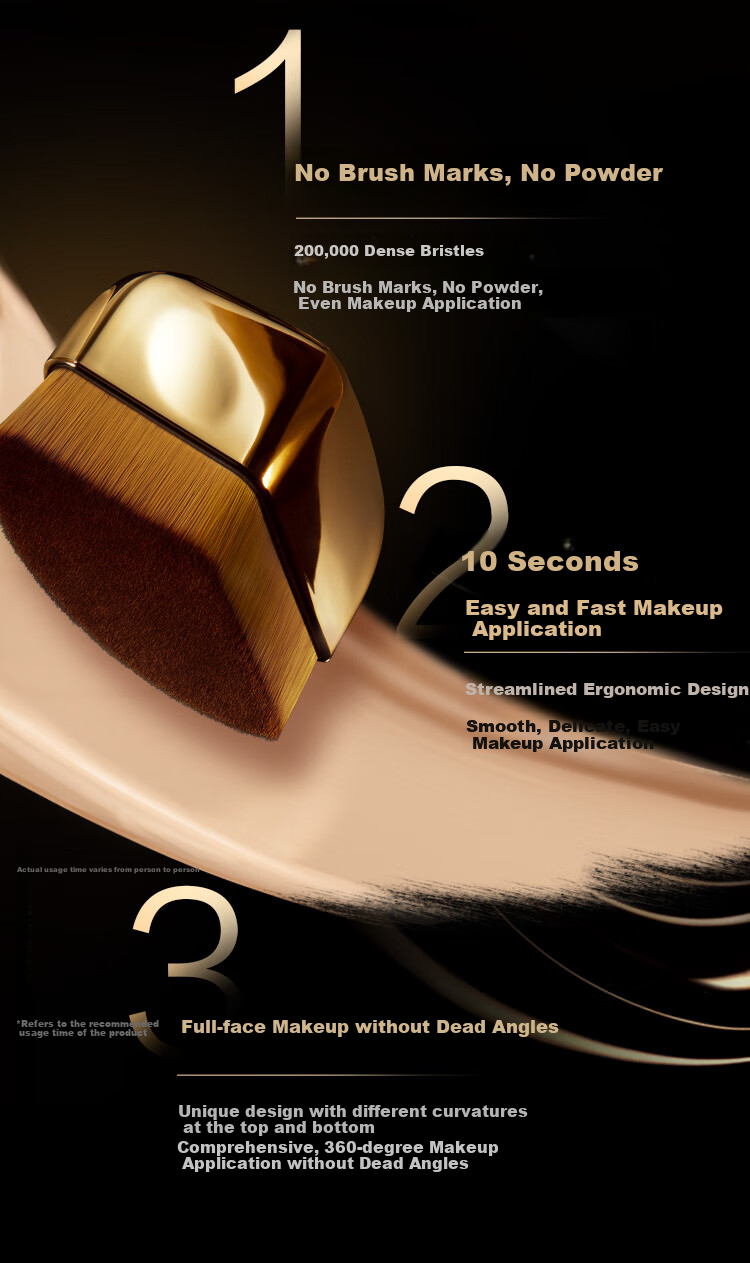 Кисть для макияжа LOREAL Golden Perfect Foundation Brush, синтетические волокна, для тональной основы, без следов, идеальный дачный да подарок