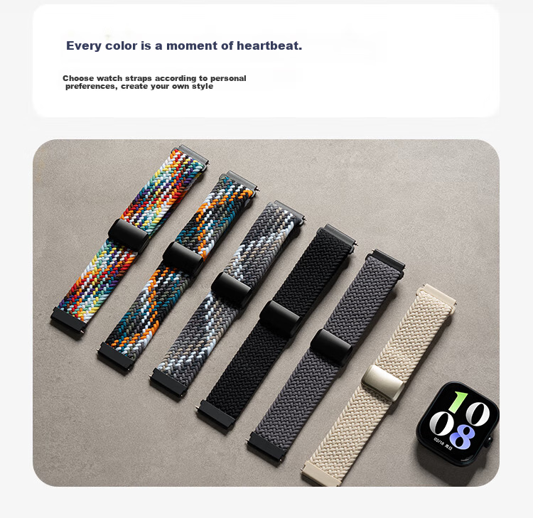 Ремешок Smorss Magnetic Woven Nylon для Vivo Watch GT, Iqoo Watch GT, унисекс, черный и шоколадный