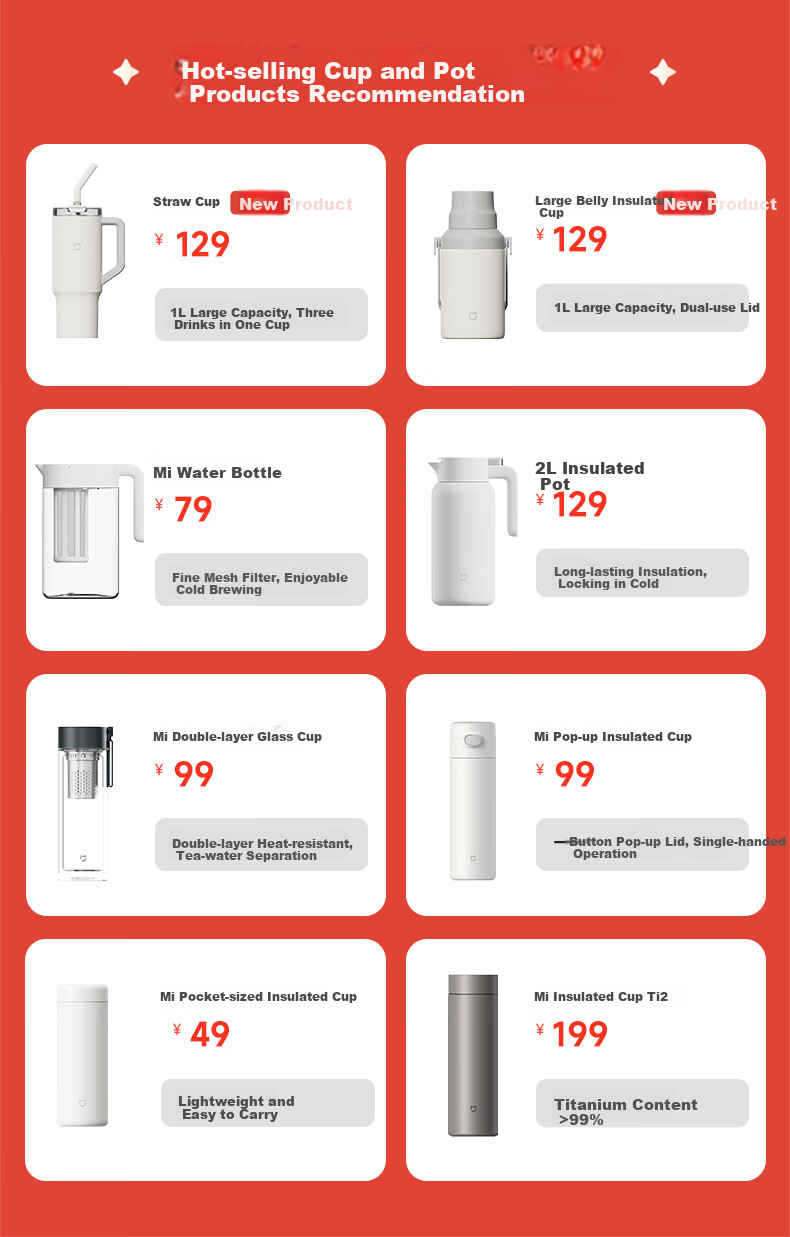 Xiaomi Straw Insulated Cup, 1L, Lime Green