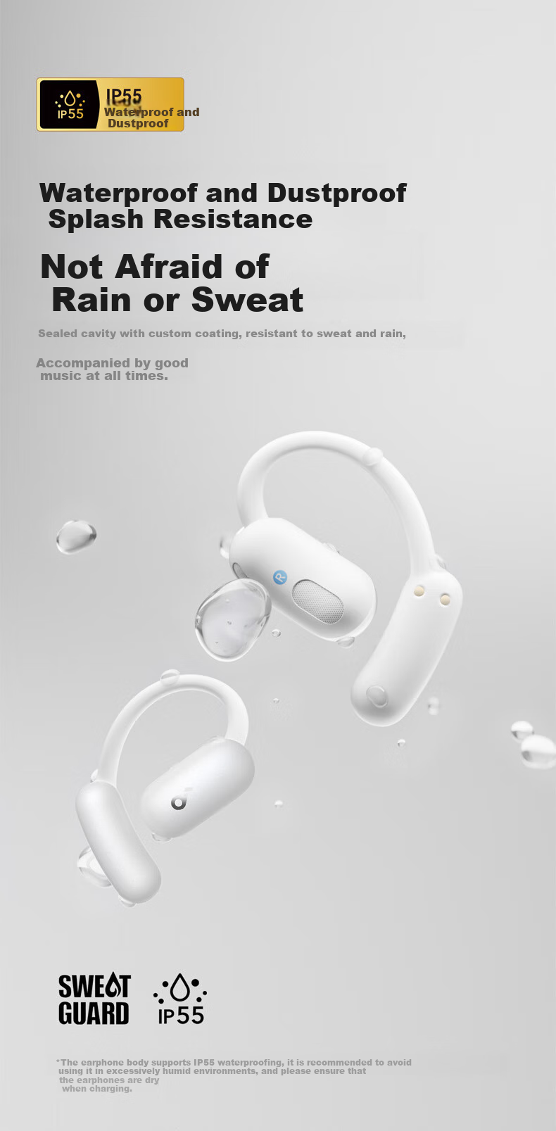 Беспроводные наушники SoundCore Anke Feiyue Air, с креплением на ухо, Bluetooth 5.4, черный