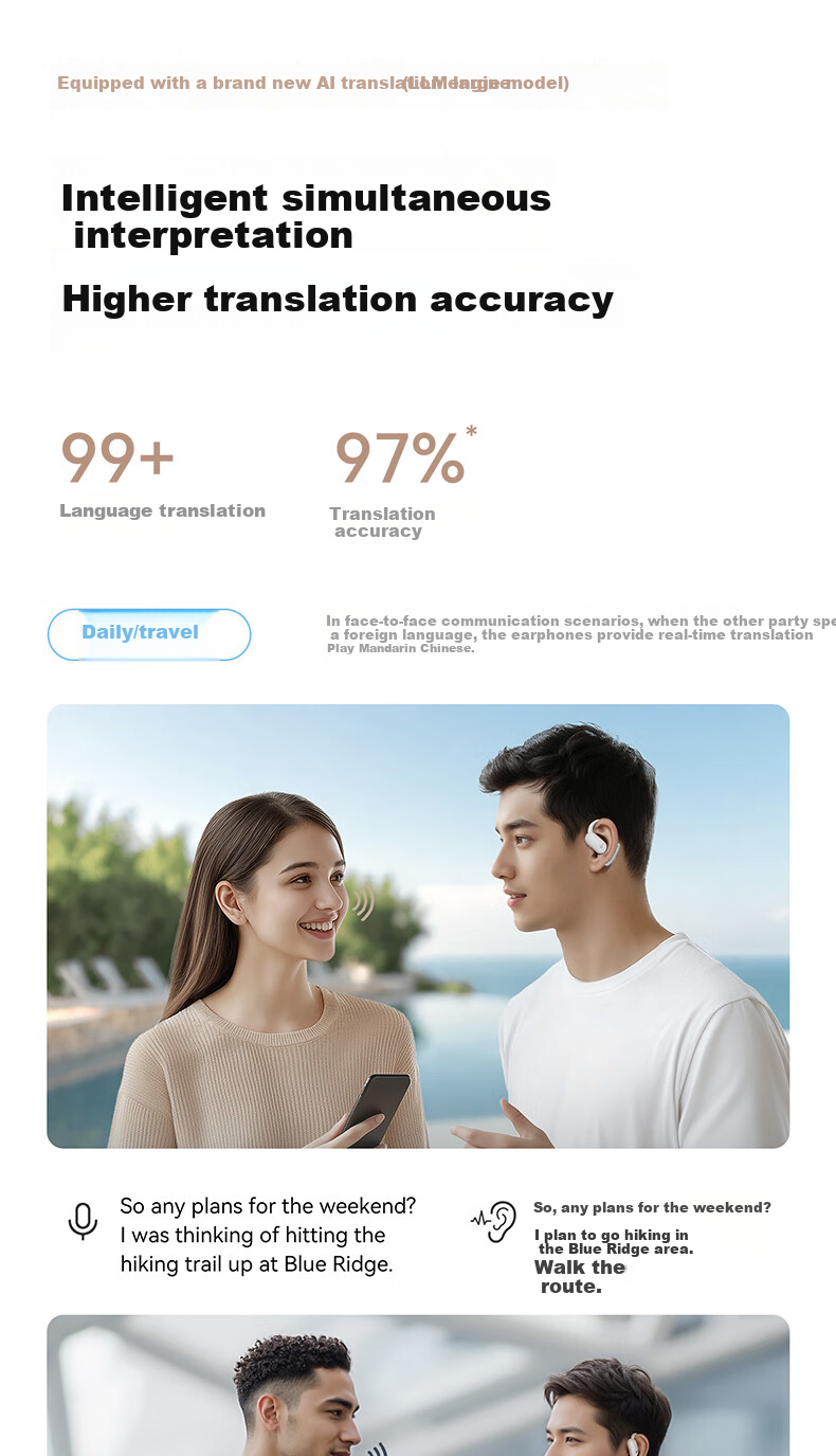 Беспроводные наушники SoundCore Anke Feiyue Air, с креплением на ухо, Bluetooth 5.4, черный