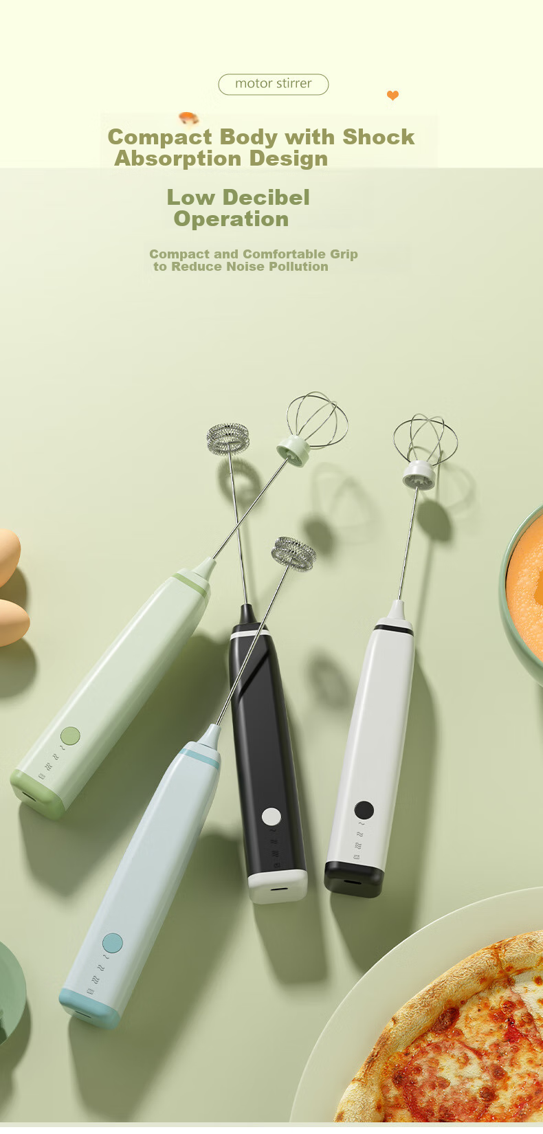 Электрический беспроводной вспениватель молока COOKSS, капучинатор для кофе, взбиватель сливок, инструмент для выпечки и приготовления детского питания