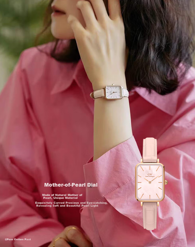 Женские часы Daniel Wellington DW508, кварцевые, с перламутровым циферблатом, розовое золото, кожаный ремешок