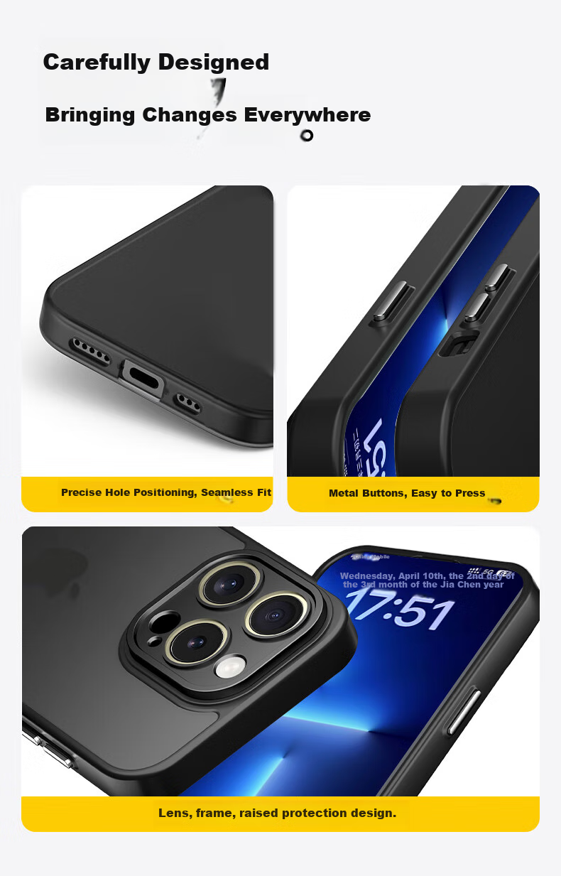 Чехол KEKLLE для iPhone 13 Pro, противоударный, с защитой камеры, силикон+ТПУ, матовый, розовый