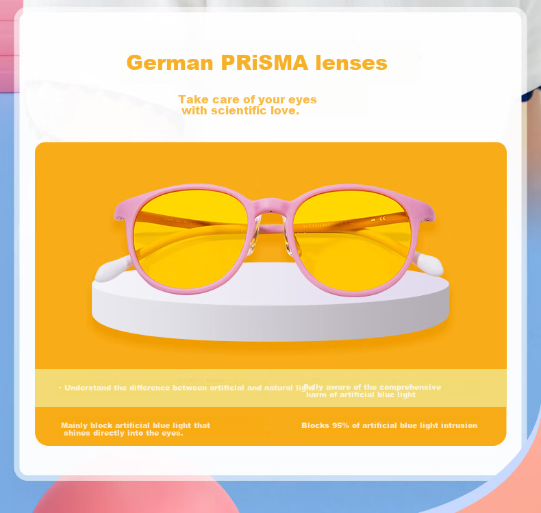 Детские очки Prisma KMB704 с защитой от синего света 95%, для онлайн-уроков, защиты от излучения телефонов и компьютеров