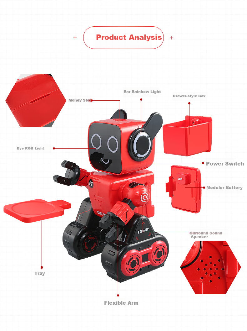 JINGDA TOYS Робот на радиоуправлении, программируемый, для детей от 3 лет, подарок на Новый год