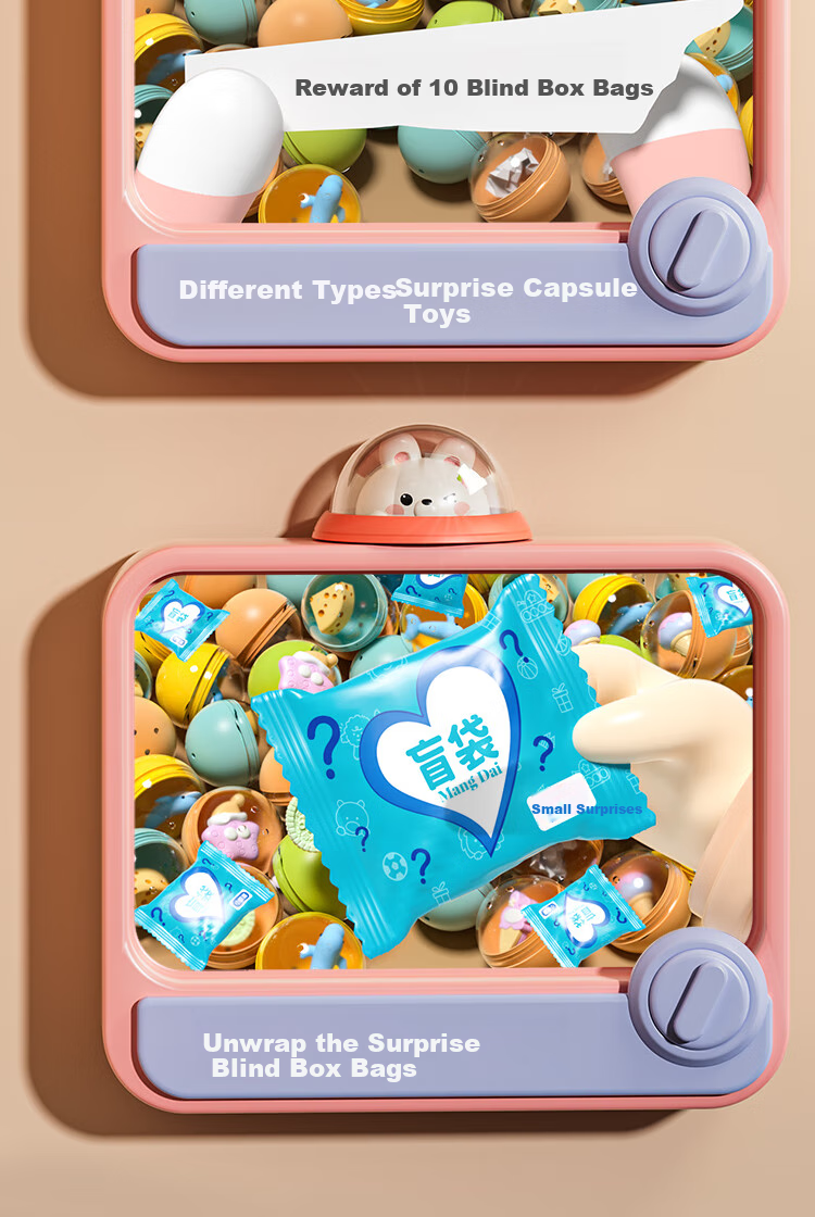 Детская игрушечная капсульная машина для продажи игрушек AoZhiJia, машина с когтями, игрушка для ролевых игр для девочек, слепой ящик, маленький размер, для возраста 3-6 лет, подарок на Новый год и день рождения