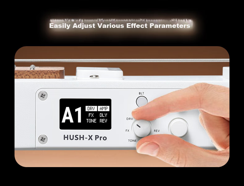 Электрогитара DONNER HUSH-X PRO, безголовая, портативная, смарт-гитара, металлическая белая