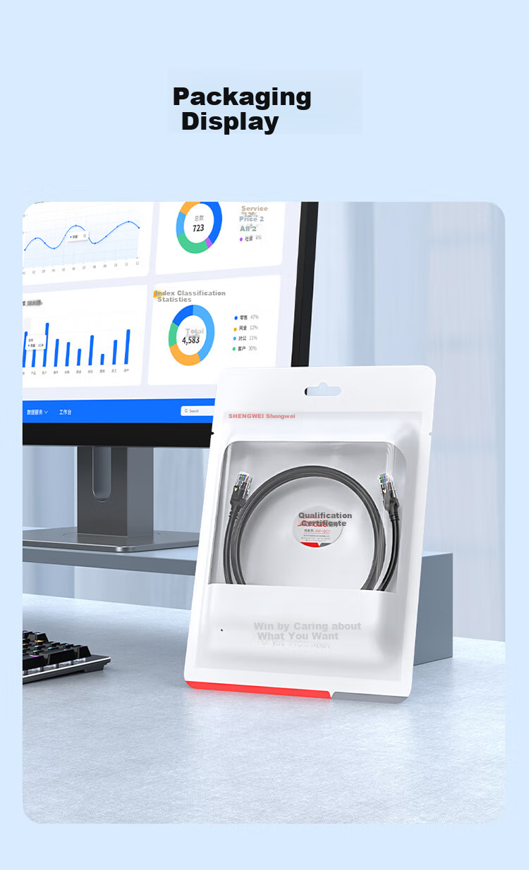 Сетевой кабель Shengwei CAT6 Gigabit Ethernet, высокоскоростной широкополосный сетевой кабель для мониторинга, маршрутизатора, домашнего использования, готовый патч-корд, 8-жильный витой кабель, черный, 0.15 метра