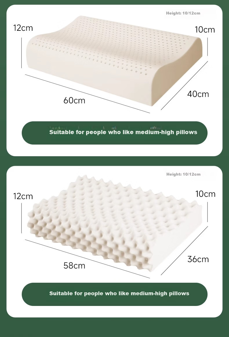 Подушка Noyoke Latex Pillow, натуральный латекс, для взрослых, волнистая, Таиланд, 60x40x5-7 см