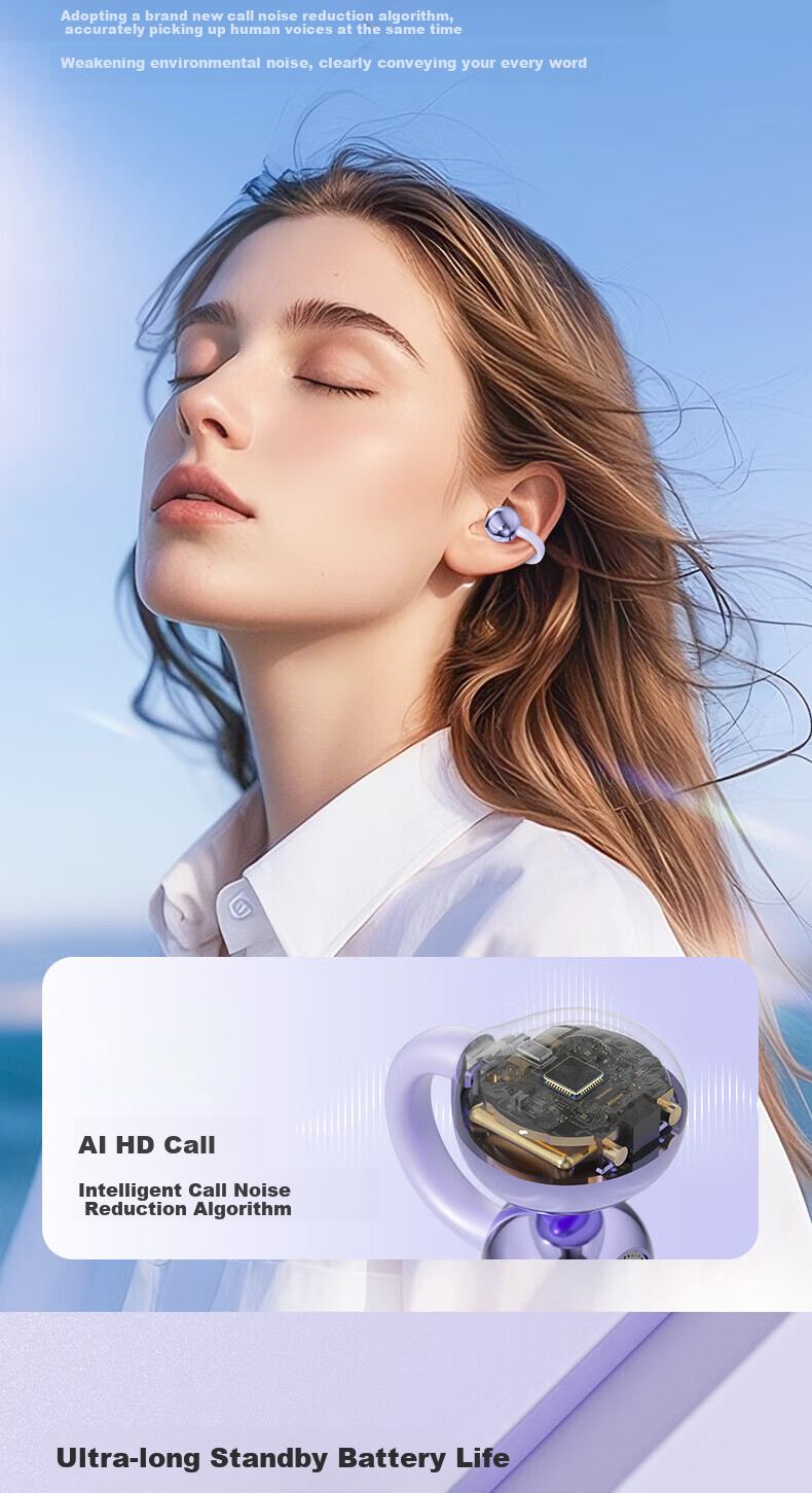 Беспроводные наушники Changu M79, Bluetooth 5.4, с костной проводимостью, черный, версия 2025