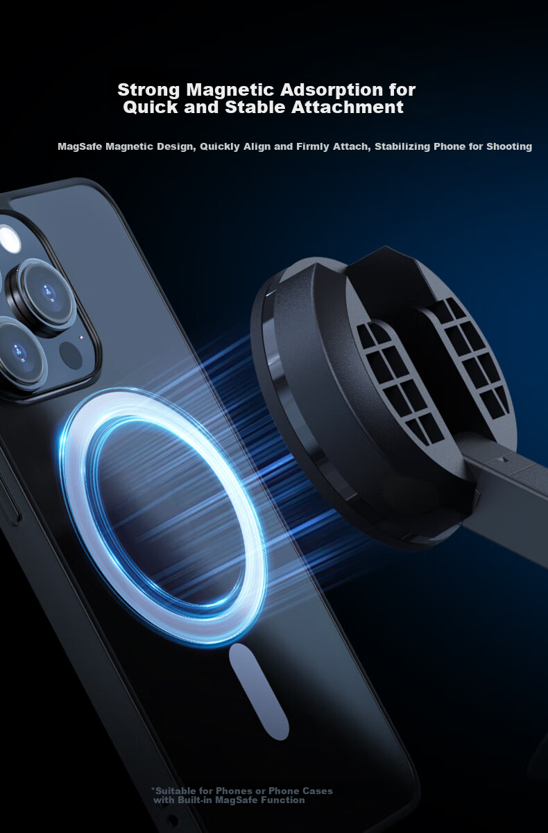Ulanzi MT-84 Магнитный селфи-штатив с Bluetooth-пультом, напольный штатив, вращение на 360°, для прямой трансляции, легкий инструмент для видеоблогов