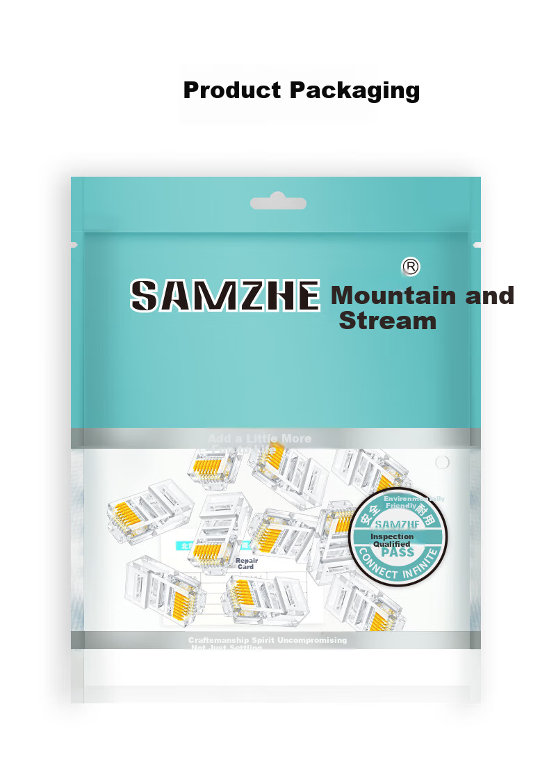 Сетевой коннектор SAMZHE Cat5e, гигабитный, RJ45, 10 шт.