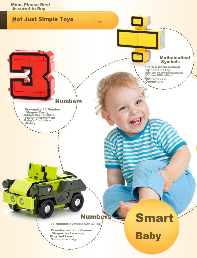 Конструктор-трансформер SHIGUANGXUE, цифровой робот, набор для сборки для детей от 3-7 лет, подарок на Новый год