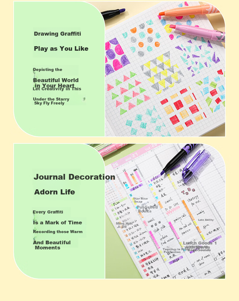 PILOT Erasable Highlighter Pen Set, Fluorescent Colors, 6 Colors