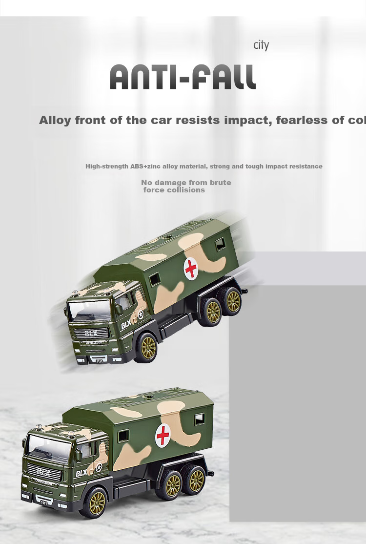 Набор игрушечных машинок BAOLE STAR TOYS, 6 шт., военная техника, инерционные, металлический корпус