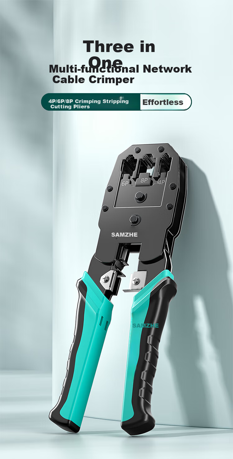 Кримпер (обжимной инструмент) SAMZHE WJ-3068 для сетевых и телефонных кабелей RJ45, 4P/6P/8P, инструмент для зачистки и резки проводов