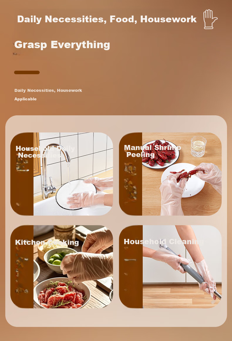 Одноразовые перчатки KUMBAZZ, антибактериальные, утолщенные, пищевые, TPE, 200 шт., размер L