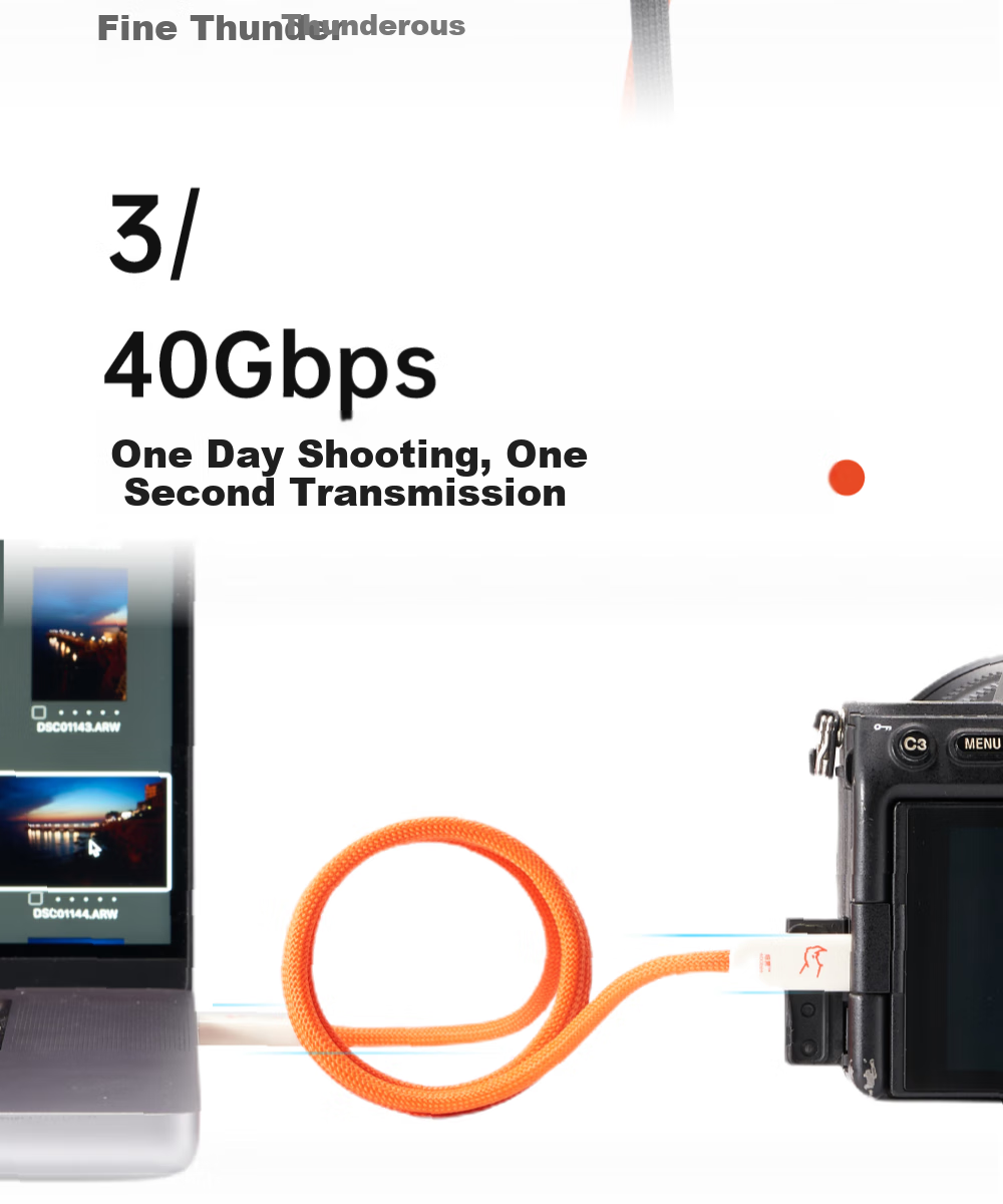 Кабель CANDYSIGN Candy Factory Thunderbolt 4 USB4 Type-C, 240W, 8K, 1 метр, 40 Гбит/с, черный