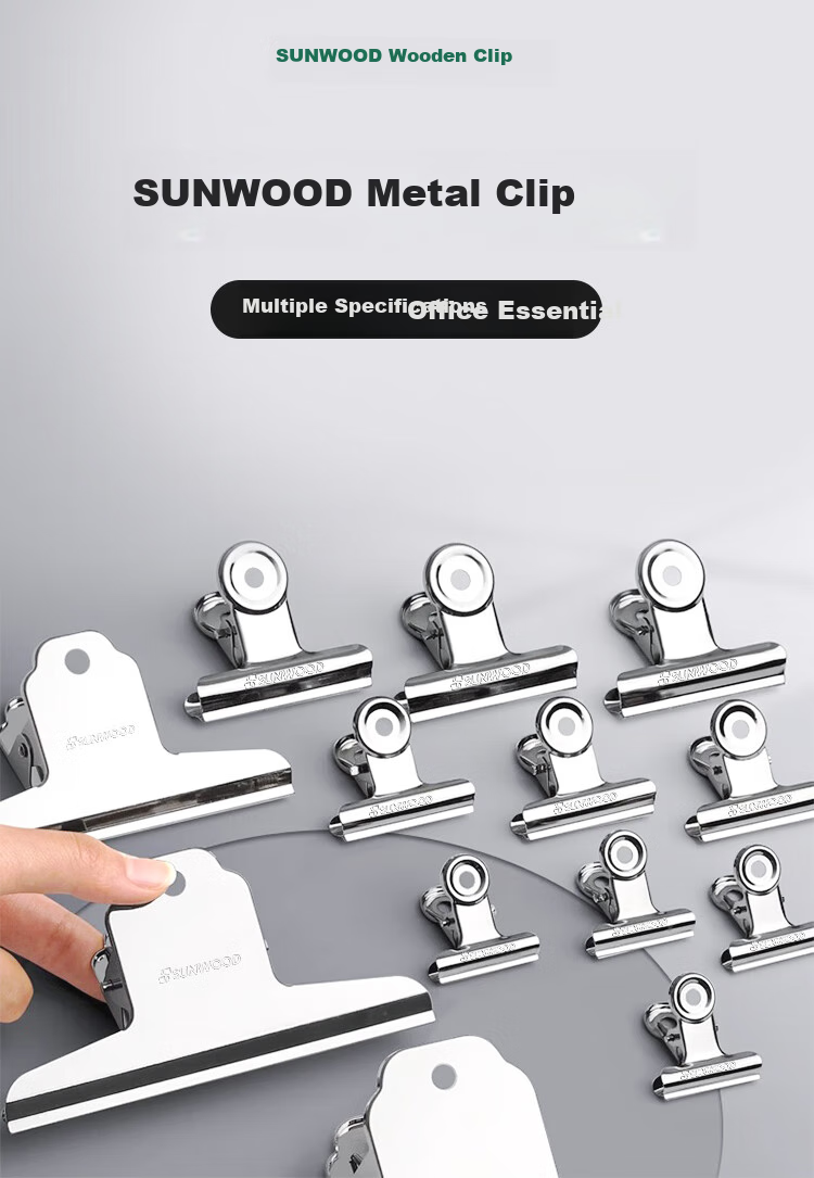 Металлические зажимы для бумаг SUNWOOD 145 мм, 2 шт.