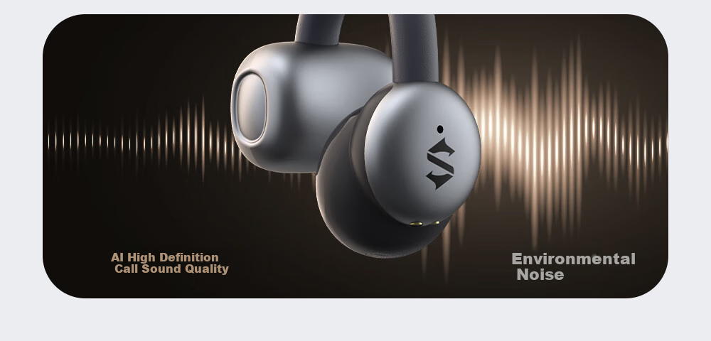 Беспроводные наушники Blackshark Fengming Ear Clip, Bluetooth 5.4, с шумоподавлением, спортивные, для бега, для Huawei, Xiaomi, Apple iPhone 17, серебристые