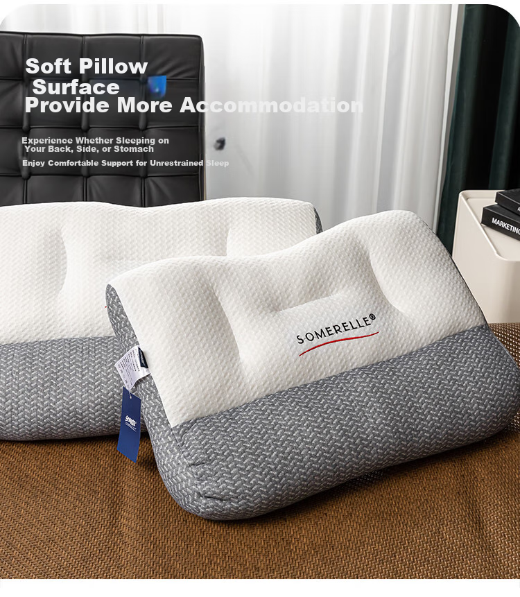 Подушка SOMERELLE Deep Sleep Anti-Pull Cervical Pillow, эргономичная, с поддержкой зоны шеи, 1 шт.