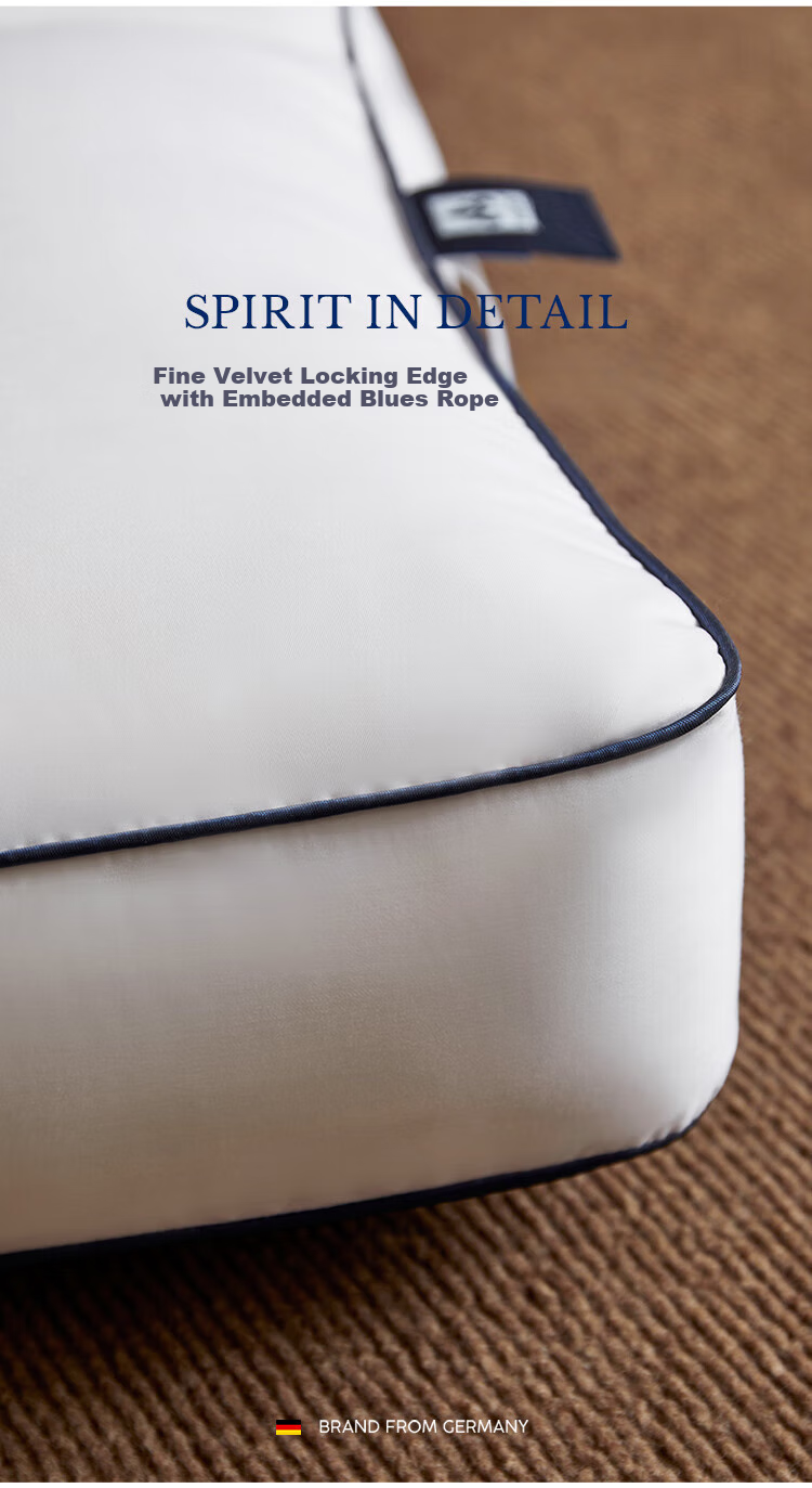 Подушка Irisette German Zoned Down Pillow, 95% белый гусиный пух, моющаяся, антибактериальная, низкая, 1 шт.
