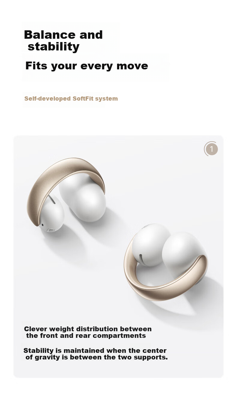 Беспроводные наушники SoundCore Anke AeroClip с зажимом, спортивные, для бега, с открытым дизайном, для Apple, Huawei, Xiaomi, розовые